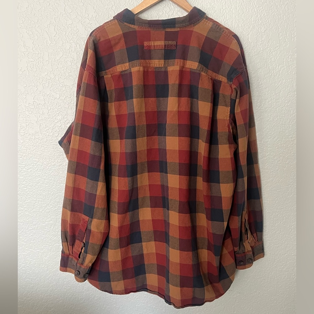 Duluth Trading Co 3XL Tall Red and Blue yellow Checkered plaid Shirt - Picture 3 of 3